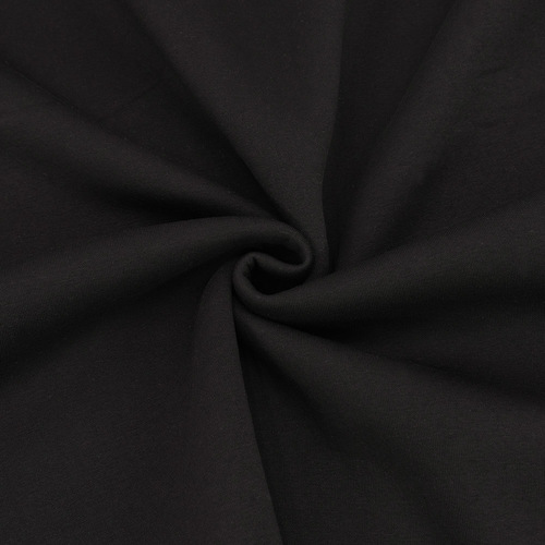 Ткань на отрез футер 3-х нитка компакт пенье начес цвет черный фото 1
