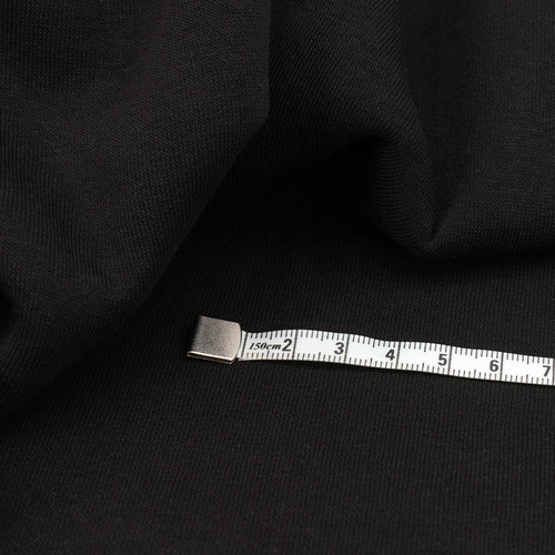 Ткань на отрез футер 3-х нитка компакт пенье начес цвет черный фото 3