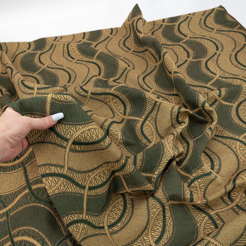 Ткань на отрез гобелен 150 см 112-5 цвет темно-зеленый фото 4