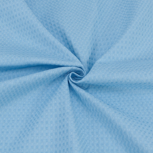 Ткань на отрез вафельное полотно гладкокрашенное 150 см 240 гр/м2 7х7 мм цвет 024 голубой фото 1