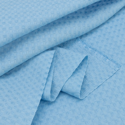 Ткань на отрез вафельное полотно гладкокрашенное 150 см 240 гр/м2 7х7 мм цвет 024 голубой фото 4