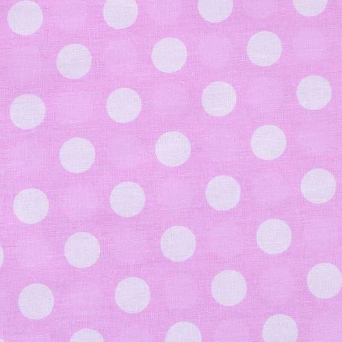 Ткань на отрез бязь плательная 150 см 1422/20 розовый фон белый горох фото 2