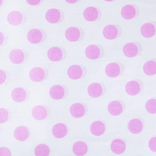 Ткань на отрез бязь плательная 150 см 1422/20А белый фон розовый горох фото 3