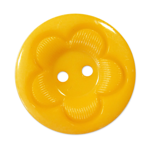 Пуговица детская на два прокола кругл Цветок 15 мм цвет желтый упаковка 50 шт фото 1