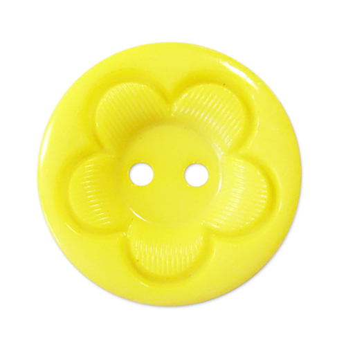 Пуговица детская на два прокола кругл Цветок 15 мм цвет св-желтый упаковка 50 шт фото 1