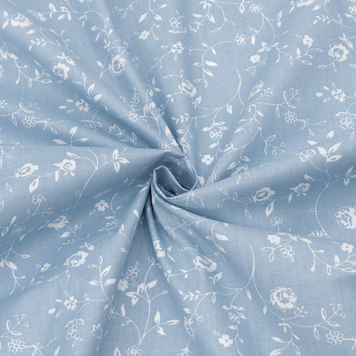 Ткань на отрез ранфорс 240 см №9 Плетение роз на голубом фото 1