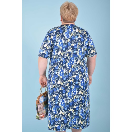 Платье П 590 цветы на темно-синем р 58 фото 2
