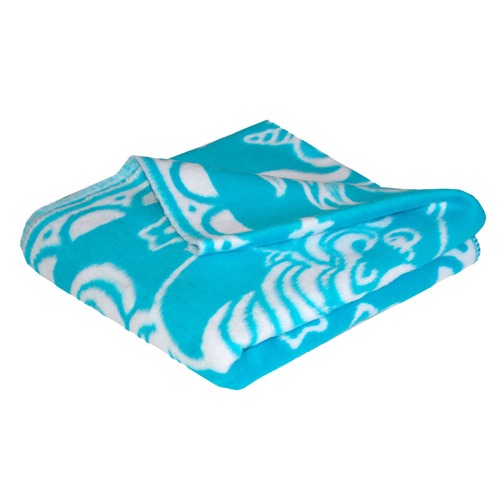 Одеяло детское байковое жаккардовое 140/100 см синий фото 1
