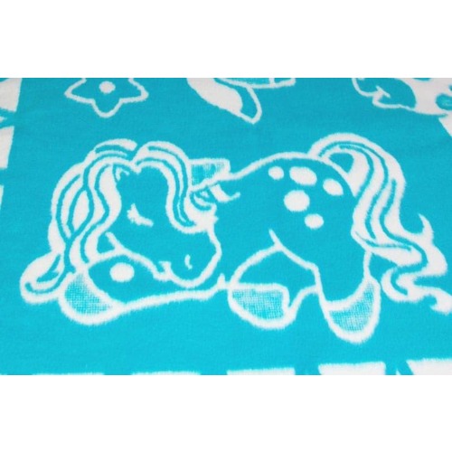 Одеяло детское байковое жаккардовое 140/100 см синий фото 3