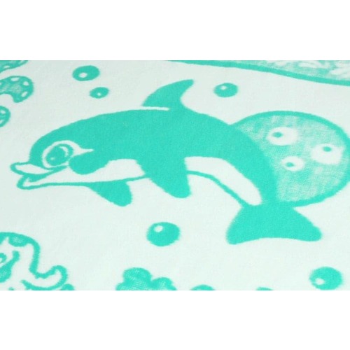 Одеяло детское байковое жаккардовое 140/100 см бирюзовый фото 4