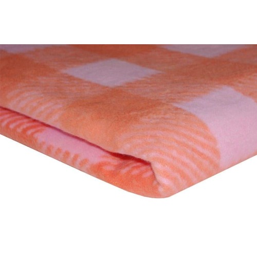 Одеяло детское байковое жаккардовое Клетка 140/100 см оранжевый фото 4