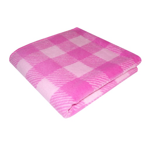 Одеяло детское байковое жаккардовое Клетка 140/100 см розовый фото 1