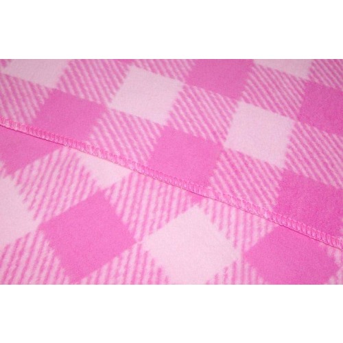 Одеяло детское байковое жаккардовое Клетка 140/100 см розовый фото 3