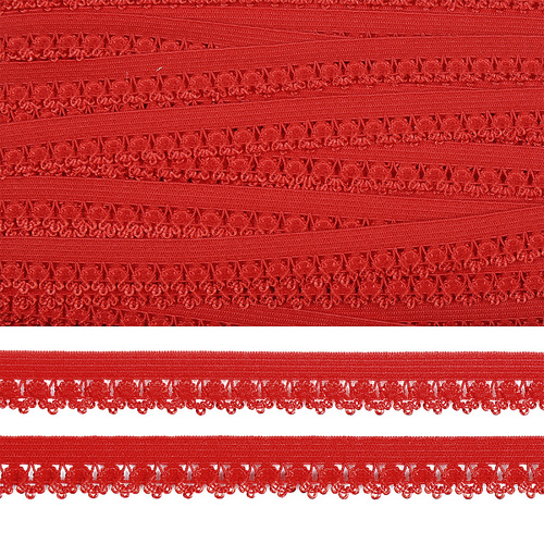 Резинка TBY бельевая ажурная 12мм арт.RB01163SD цв.SD163 красный 1 метр фото 1