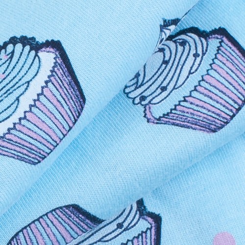 Ткань на отрез кулирка карде Кексики 3253-V2 цвет голубой фото 4