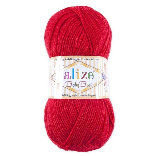 Пряжа для вязания Ализе BabyBest (90%акрил, 10%бамбук) 100гр цвет 056 красный фото 1