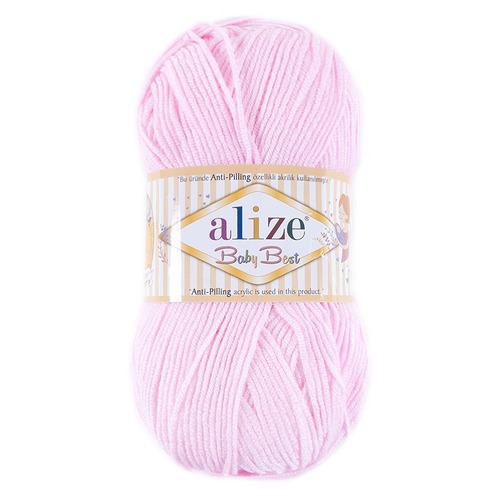 Пряжа для вязания Ализе BabyBest (90%акрил, 10%бамбук) 100гр цвет 191 светло-розовый фото 1