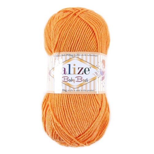Пряжа для вязания Ализе BabyBest (90%акрил, 10%бамбук) 100гр цвет 336 оранжевый фото 1