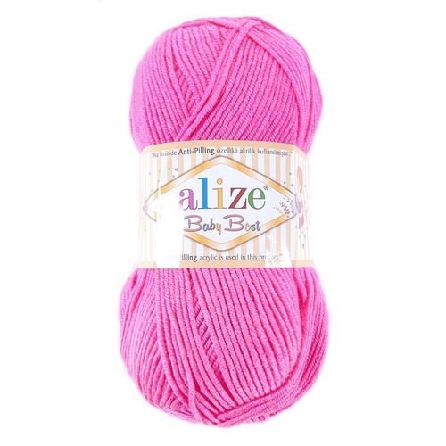 Пряжа для вязания Ализе BabyBest (90%акрил, 10%бамбук) 100гр цвет 561 ярко-розовый фото 1