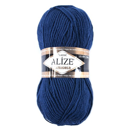 Пряжа для вязания Ализе LanaGold (49%шерсть, 51%акрил) 100гр цвет 215 черника фото 1