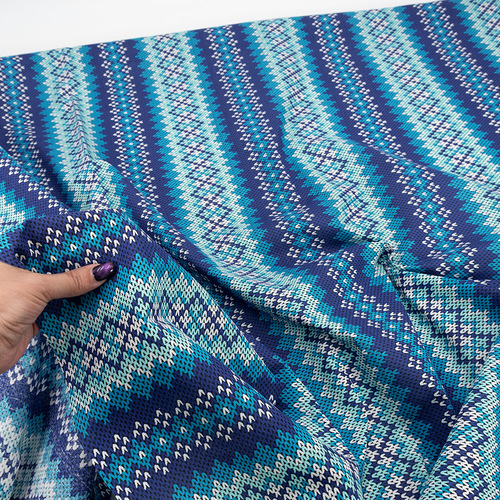Ткань на отрез бязь плательная 150 см 12791/1 Орнамент цвет синий фото 5