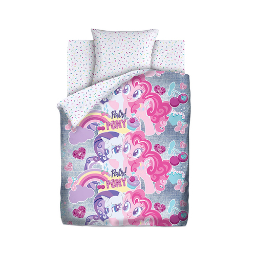 Детское постельное белье из хлопка 1.5 сп My little Pony Neon (70х70) рис. 16029-1/16030-1 Подружки фото 1