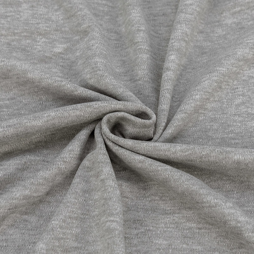 Ткань на отрез интерлок цвет серый меланж фото 1
