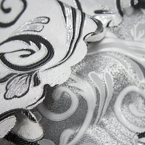 Портьерная ткань с люрексом 150 см на отрез 5222 цвет серый/серебро фото 4