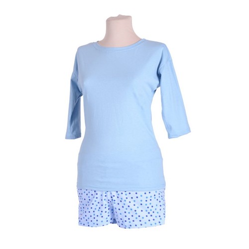 Женская пижама ЖП 001/2 голубой+горошек р 54 фото 1