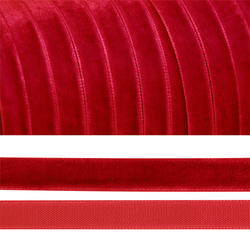 Лента бархатная 10 мм TBY LB1042 цвет т-красный 1 метр фото 1