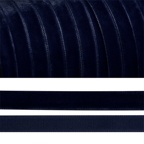 Лента бархатная 15 мм TBY LB1554 цвет т-синий 1 метр фото 1