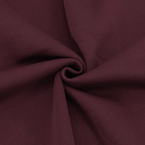 Ткань на отрез футер 3-х нитка компакт пенье начес цвет темно-бордовый фото 1