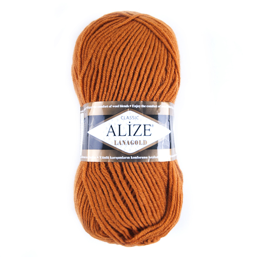 Пряжа для вязания Ализе LanaGold (49%шерсть, 51%акрил) 100гр цвет 234 рыжий фото 1