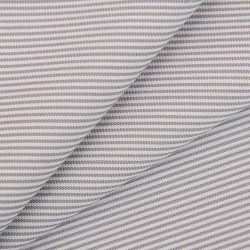 Сорочечная ткань на отрез полоса цвет бело-серый фото 1