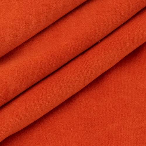Ткань на отрез велюр цвет оранжевый фото 3