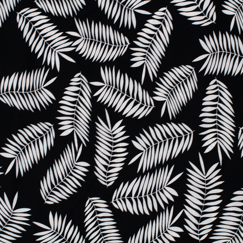 Ткань на отрез Прадо Листья цвет черный фото 2