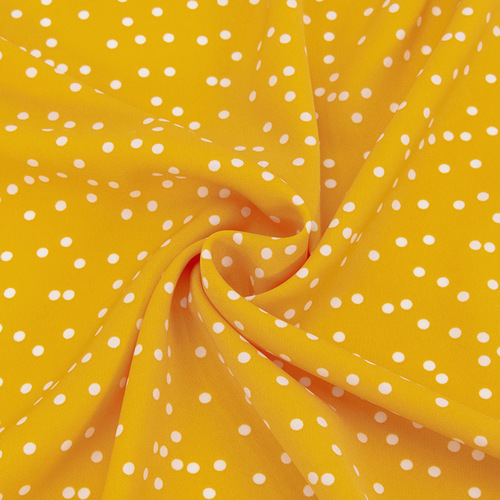 Ткань на отрез Прадо горох цвет желтый фото 1