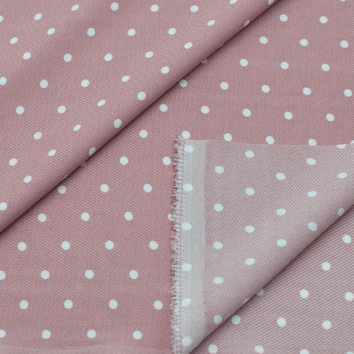 Ткань на отрез супер софт горох цвет розовый фото 2