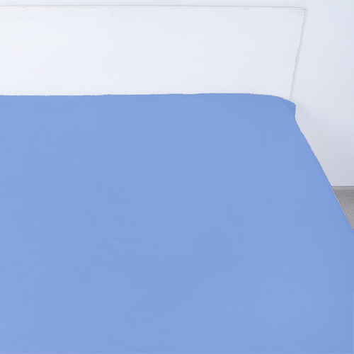 Простынь на резинке сатин цвет синий 140/200/20 см фото 1