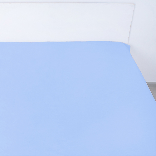 Простынь на резинке сатин цвет голубая лагуна 180/200/20 см фото 1