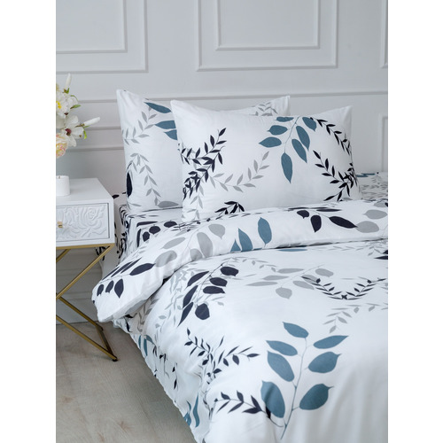 Постельное белье VT из полисатина 4819 2-х сп с евро простыней с наволочками 50/70 фото 4