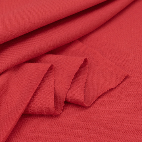 Ткань на отрез футер 2-х нитка петля F6 цвет красный фото 2
