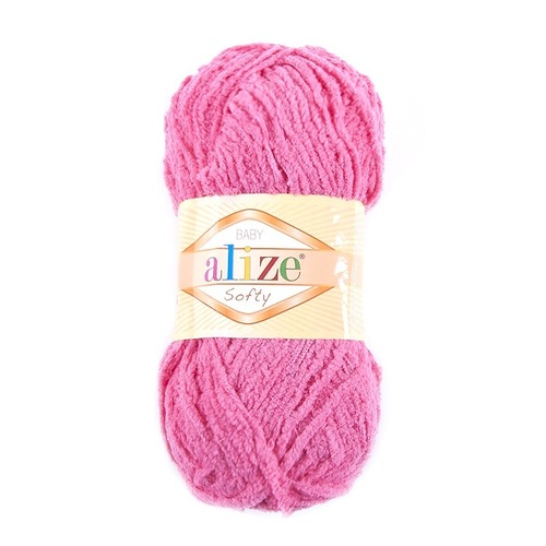 Пряжа для вязания Ализе Softy (100% микрополиэстер) 50гр/115 м цвет 033 ярко-розовый фото 1