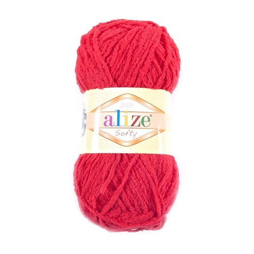Пряжа для вязания Ализе Softy (100% микрополиэстер) 50гр/115 м цвет 056 красный фото 1