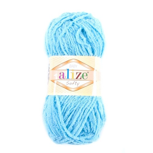 Пряжа для вязания Ализе Softy (100% микрополиэстер) 50гр/115 м цвет 128 светло-бирюзовый фото 1