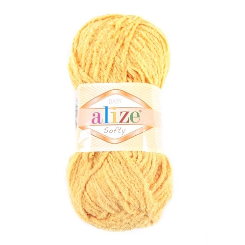 Пряжа для вязания Ализе Softy (100% микрополиэстер) 50гр/115 м цвет 216 желтый фото 1
