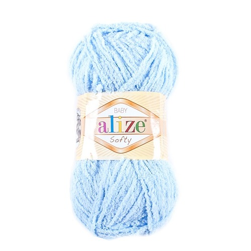 Пряжа для вязания Ализе Softy (100% микрополиэстер) 50гр/115 м цвет 350 светло-голубой фото 1