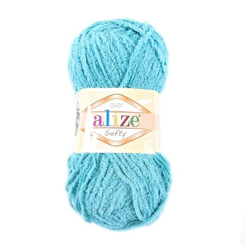 Пряжа для вязания Ализе Softy (100% микрополиэстер) 50гр/115 м цвет 490 светло-бирюзовый фото 1
