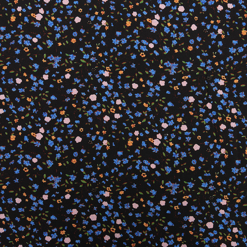 Ткань на отрез штапель 150 см №1912 Маленькие цвет на черном фото 4