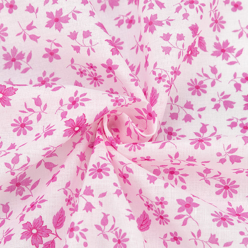 Ткань на отрез ситец белоземельный 80 см 7578/1 Цветы цвет розовый фото 1